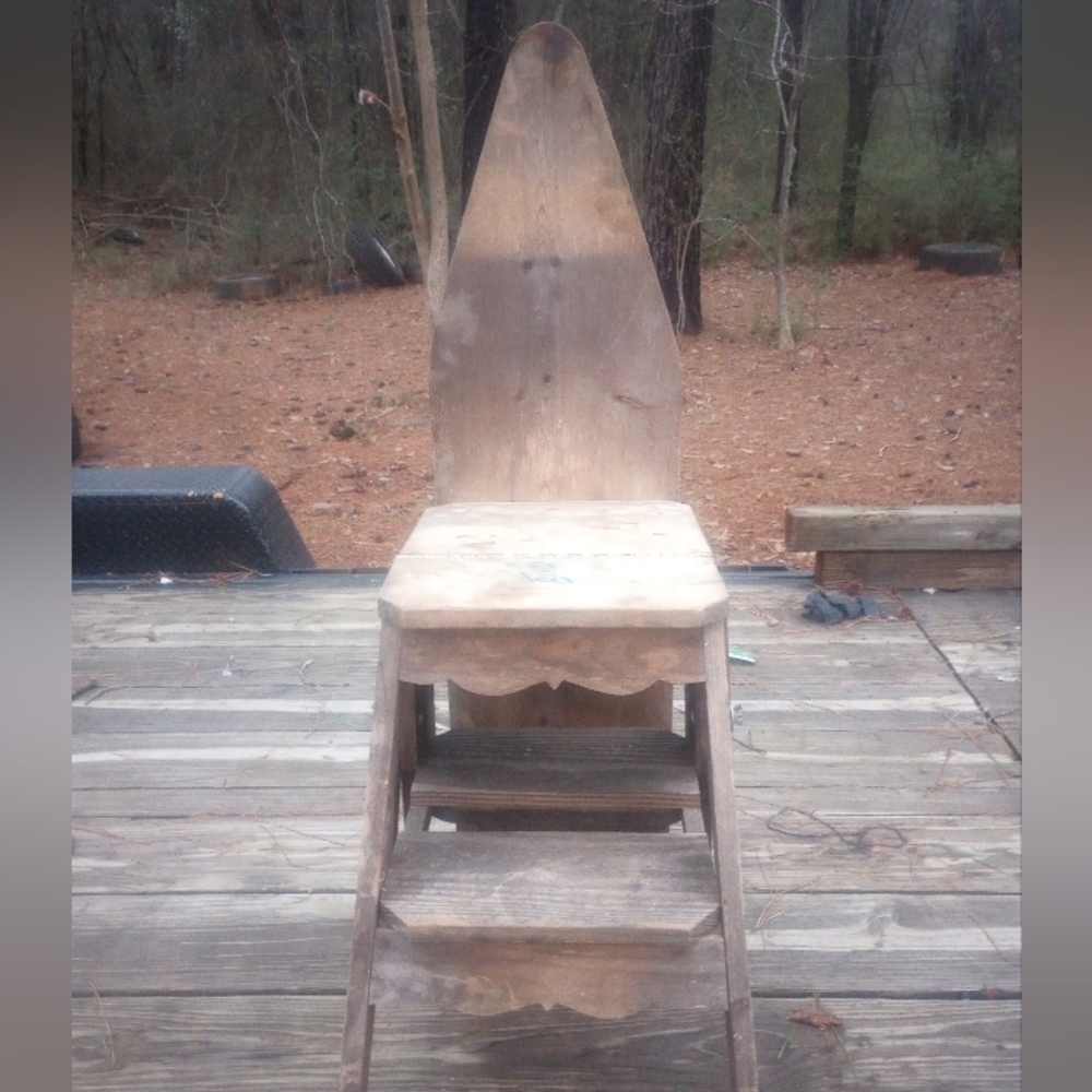 Vintage Ladder, stool and ironing board. 3-n-1
